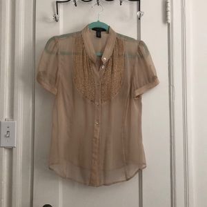 Preloved Laundry beaded silk blouse sz M